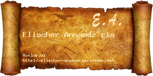 Elischer Annamária névjegykártya
